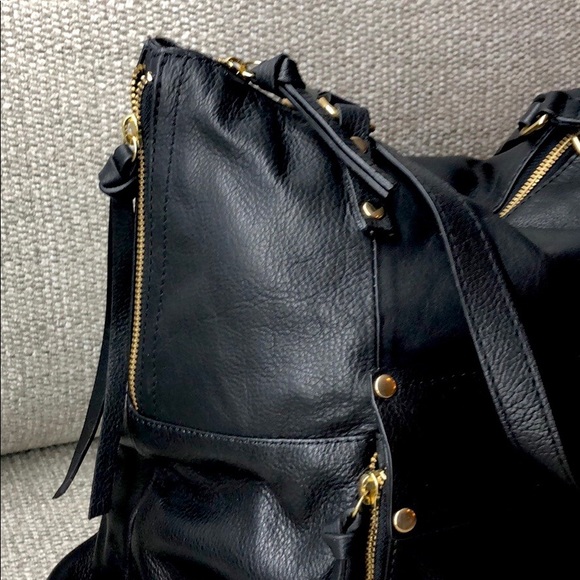 ♥️ NWT KOOBA BLACK SOFT NAPPA LEATHER SATCHEL W GO - Picture 3 of 8